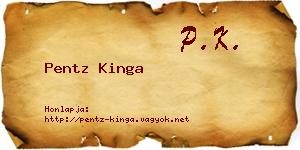 Pentz Kinga névjegykártya